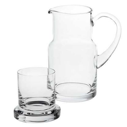 Picture of 8" Mouth Blown Glass 2 Pc Bedside or Desktop Carafe Set  24 oz