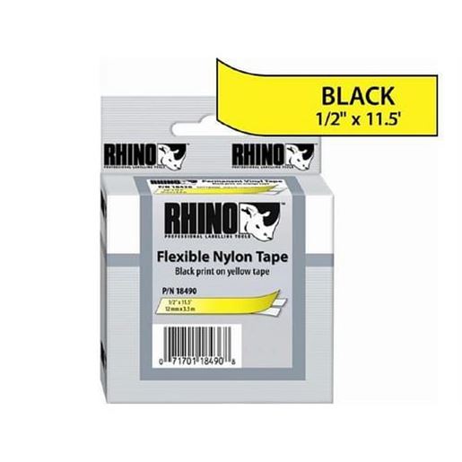 Picture of DYMO RHINO 1/2IN X 11.5FT, YELLOW FLEXIBLE NYLON LABELS