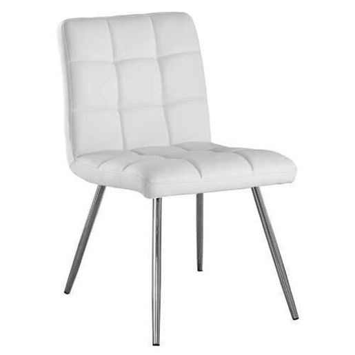 Picture of 47" x 37" x 63" White Foam Metal Polyurethane Leather Look  Dining Chairs 2pcs