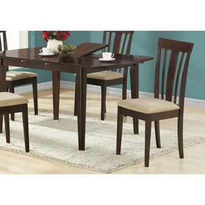 Picture of Two 38.25" Cappuccino MDF Brown Microfiber and Foam Dining Chairs