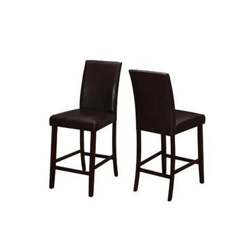 Picture of 45" x 35.5" x 80" Brown Leather Look Counter height 2pcs Dining Chair