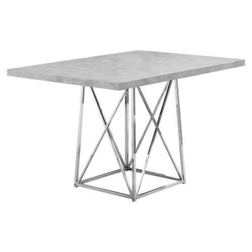 Picture of 36" x 48" x 31" Grey  Particle Board and Chrome Metal  Dining Table