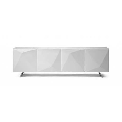 Picture of 94" X 18" X 29" White Glass Buffet