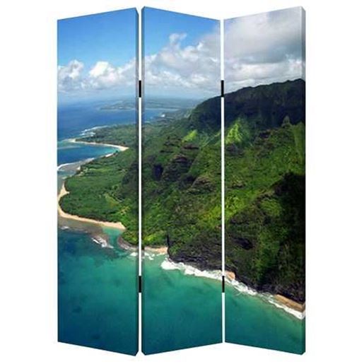 Picture of 1" x 48" x 72" Multi Color Wood Canvas Palm Tripical  Screen