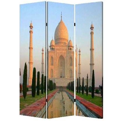 图片 1" x 48" x 72" Multi Color Wood Canvas Taj Mahal  Screen