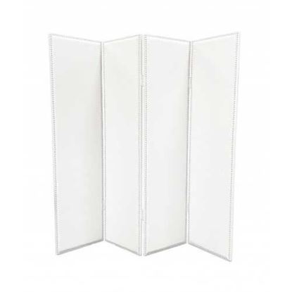 Picture of 1" x 84" x 84" White Faux leather  Screen