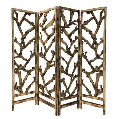 Picture of 4 Panel Room Divider with Tropical Leaf