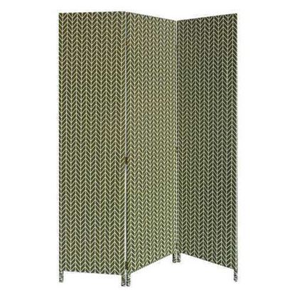 Picture of 3 Panel Green Soft Fabric Finish Room Divider