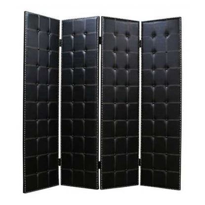Picture of 1" x 84" x 84" Black Faux leather  Screen