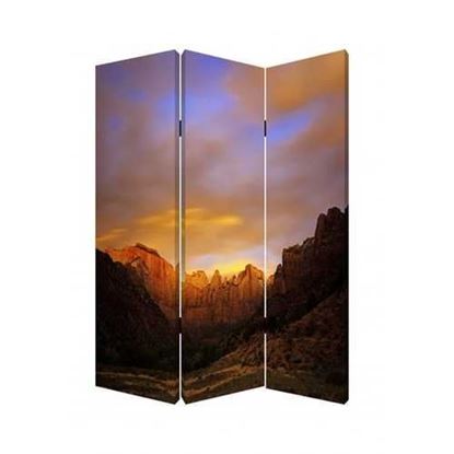 Image de 1" x 48" x 72" Multi Color Wood Canvas Desert  Screen