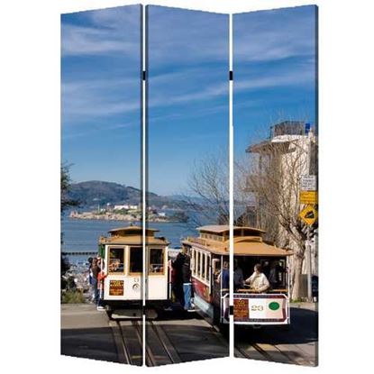 Image de 1" x 48" x 72" Multi Color Wood Canvas San Francisco  Screen