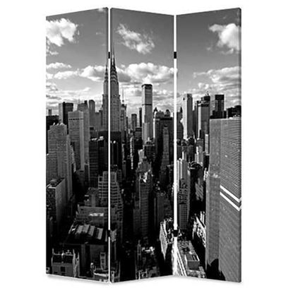 Image de 1" x 48" x 72" Multi Color Wood Canvas New York Skyline  Screen