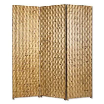 Picture of 1" x 63" x 72" Gold Wood 3 Panel  Screen