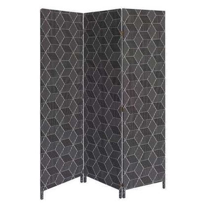 Picture of 3 Panel Black Soft Fabric Finish Room Divider