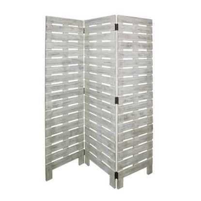 Picture of 1" x 63" x 72" White Wood Garden  Screen