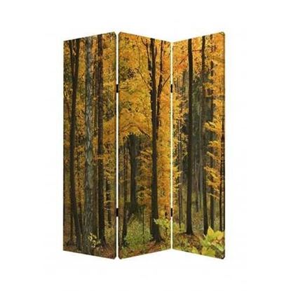 Изображение 1" x 48" x 72" Multi Color Wood Canvas Autumn Journey  Screen