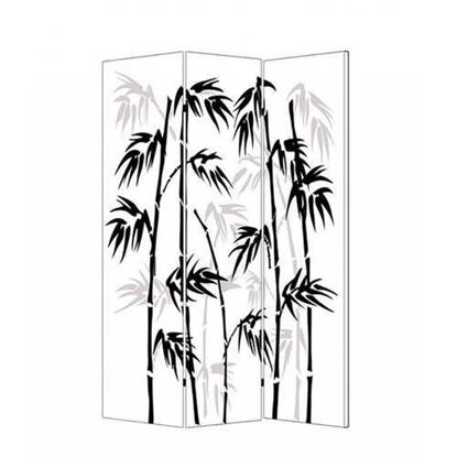 Image de 1" x 48" x 72" Multi Color Wood Canvas Bamboo Leaf  Screen