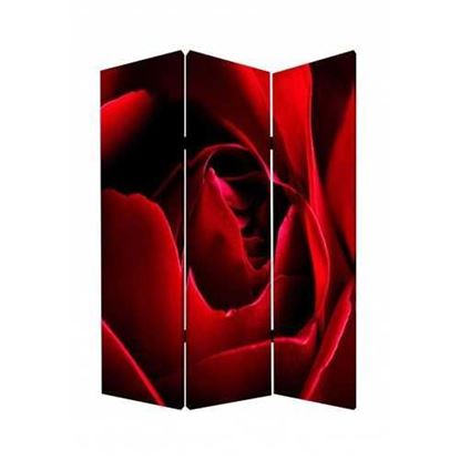 Image de 1" x 48" x 72" Multi Color Wood Canvas Rose  Screen