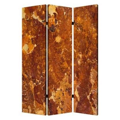 Picture of 1" x 48" x 72" Multi Color Wood Canvas Brown Marble  Screen