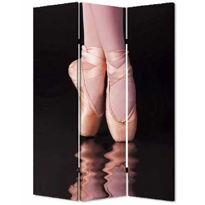 Изображение 1" x 48" x 72" Multi Color Wood Canvas Ballet  Screen
