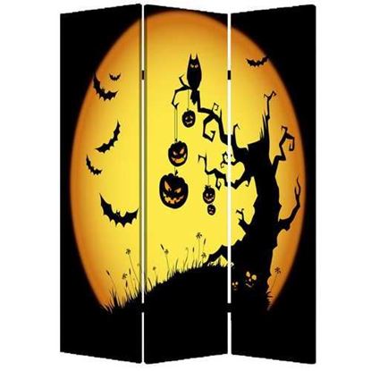 Picture of 1" x 48" x 72" Multi Color Wood Canvas Halloween  Screen