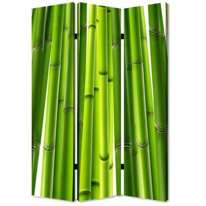 Image de 1" x 48" x 72" Multi Color Wood Canvas Bamboo  Screen