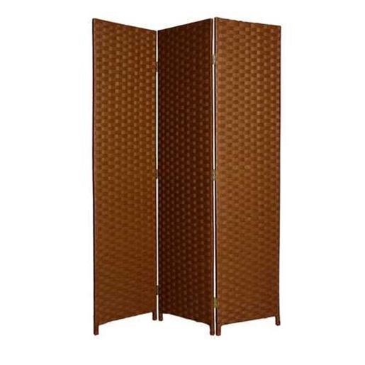 Picture of 1" x 54" x 72" Dark Brown Wood  3 Panel Screen