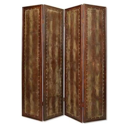 Picture of 1" x 76" x 84" Brown Faux leather Reptillian  Screen