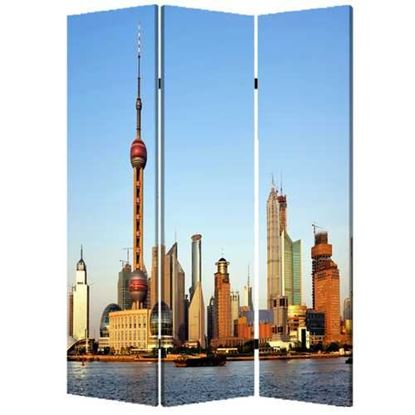 Image de 1" x 48" x 72" Multi Color Wood Canvas China  Screen