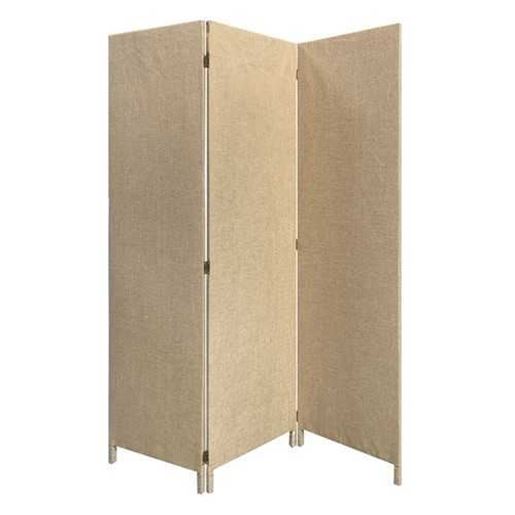 Picture of Beige Upholstered 3 Panel Room Divider Screen