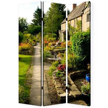 Picture of 1" x 48" x 72" Multi Color Wood Canvas English Garden  Screen