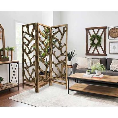 Picture of 3 Panel Room Divider with Tropical leaf
