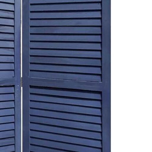 Picture of 3 Panel Dark Blue Shutter Screen Room Divider