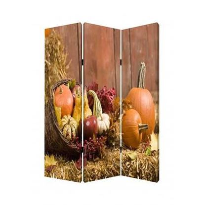 Picture of 1" x 48" x 72" Multi Color Wood Canvas Harvest  Screen
