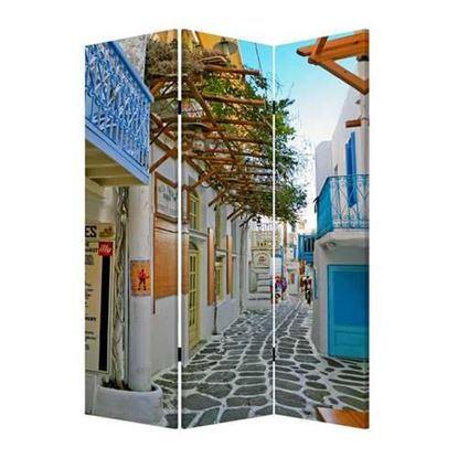 Image de 1" x 48" x 72" Multi Color Wood Canvas Greece  Screen
