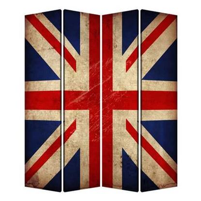 Picture of 1" x 84" x 84" Multi Color Wood Canvas Union Jack  Screen