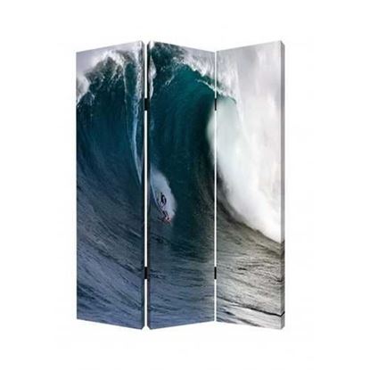 Picture of 1" x 48" x 72" Multi Color Wood Canvas Wave  Screen