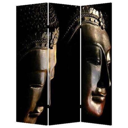 Picture of 1" x 48" x 72" Multi Color Wood Canvas Budda  Screen