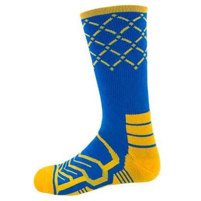 Picture of Large Basketball Compression Socks, Blue/Gold