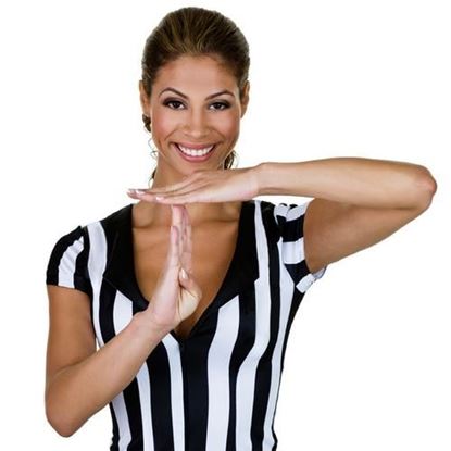 Picture of Women's Official Striped Referee/Umpire Jersey, L