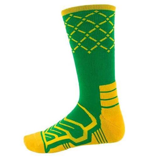 Picture of Large Basketball Compression Socks, Green/Yellow