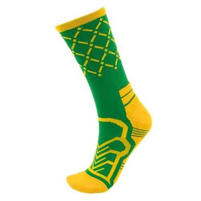 Picture of Medium Basketball Compression Sock, Green/Yellow