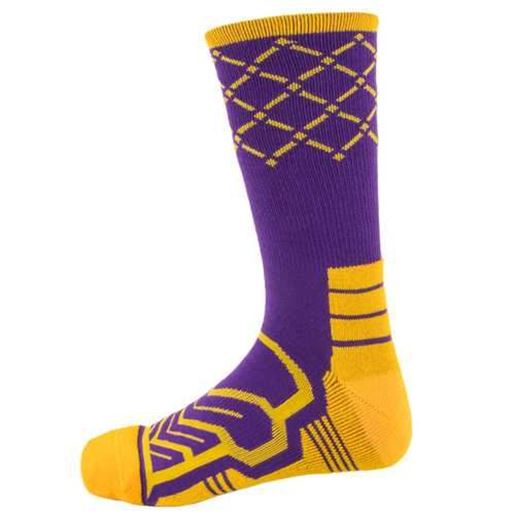 Picture of Large Basketball Compression Socks, Purple/Yellow