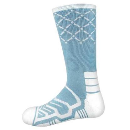 Picture of Large Basketball Compression Socks, Light Blue/White