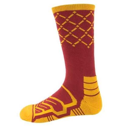 Picture of Large Basketball Compression Socks, Red/yellow