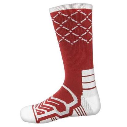 Picture of Large Basketball Compression Socks, Red/White