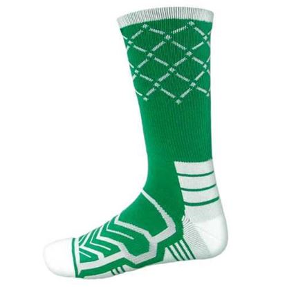 Picture of Large Basketball Compression Socks, Green/White