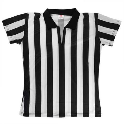 Picture of Women's Official Striped Referee/Umpire Jersey, M