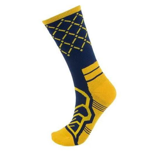 Picture of Medium Basketball Compression Socks, Navy/Yellow