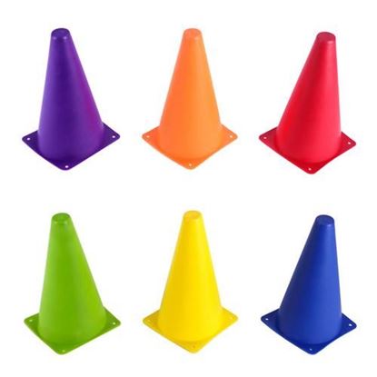 Picture of Set of 6 - 9' Sport Cones in Vivid Colored Vinyl